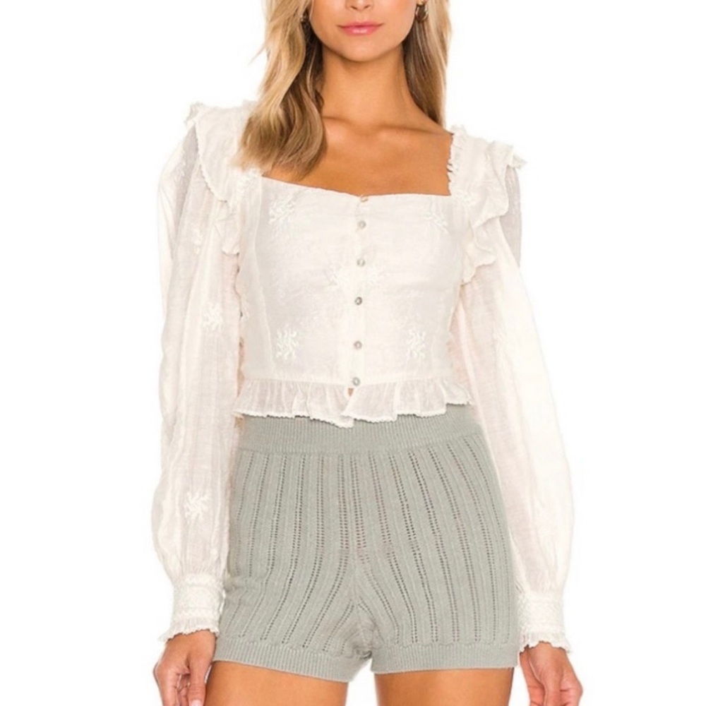 (NWOT) Free People - Modern Romance Top (White)